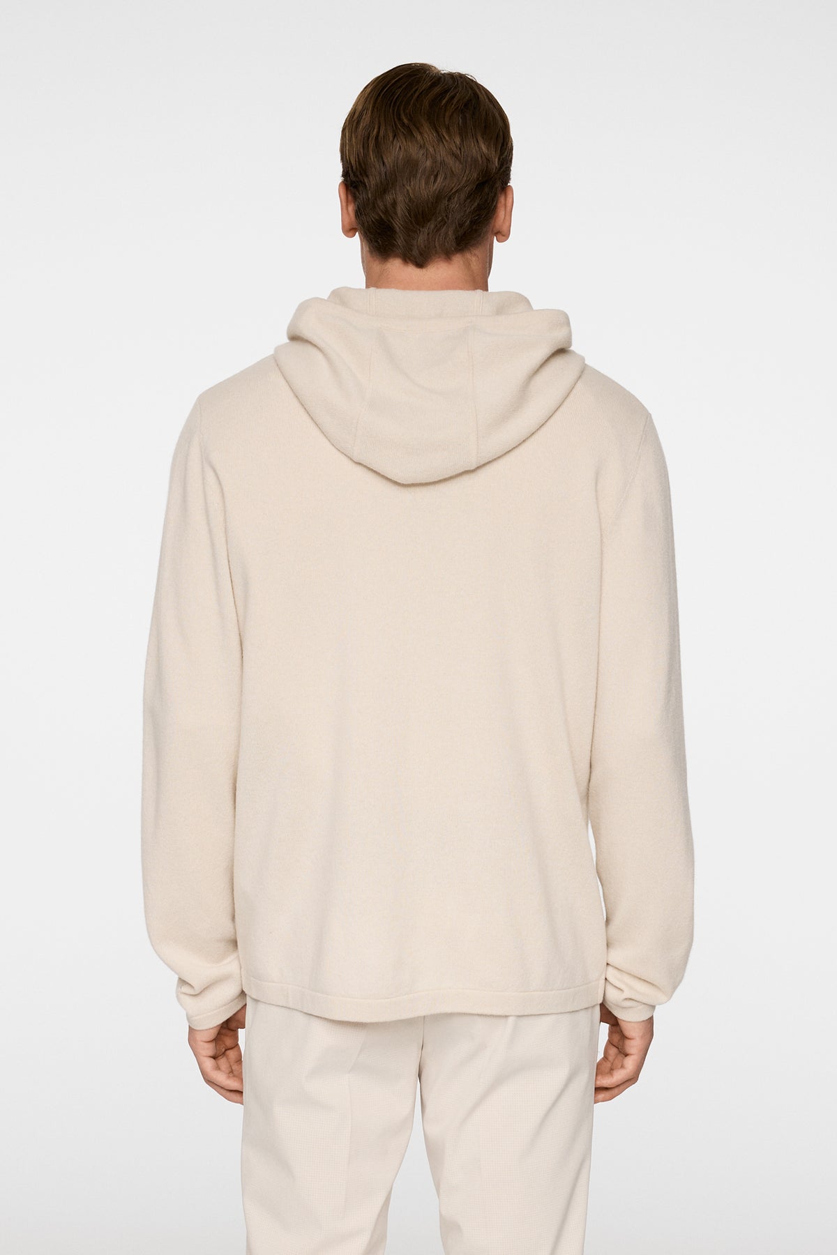 Kolton Cashmere Hoodie in Moonbeam by J.Lindeberg