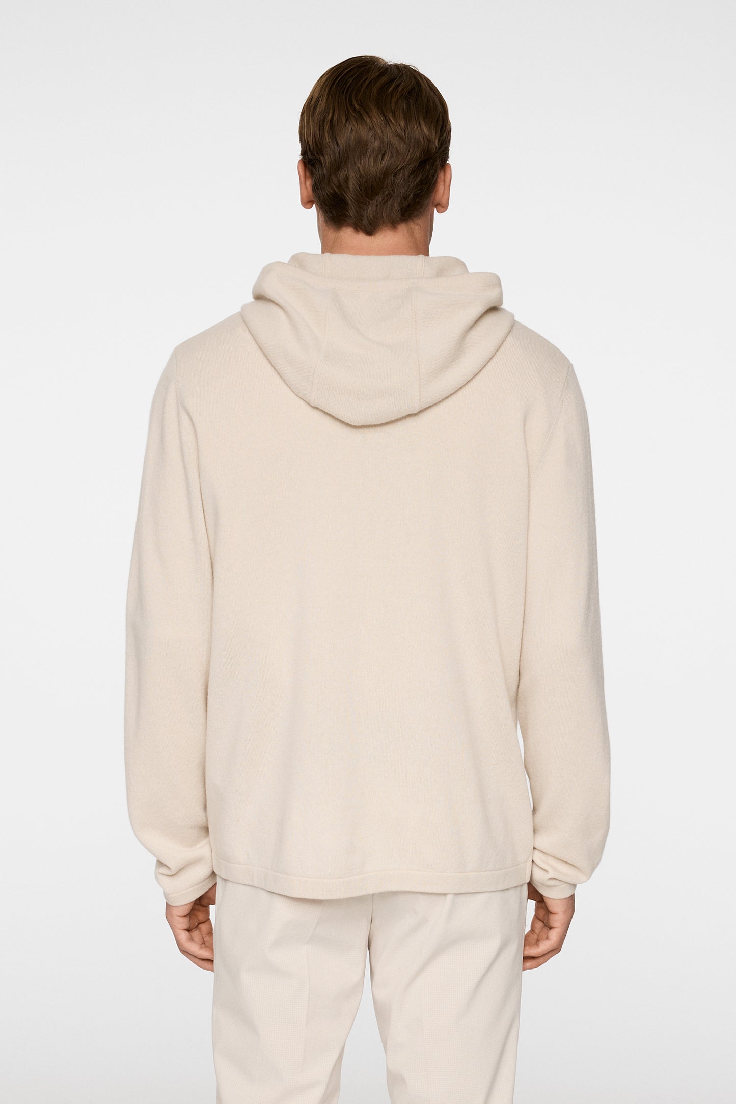 Kolton Cashmere Hoodie in Moonbeam by J.Lindeberg