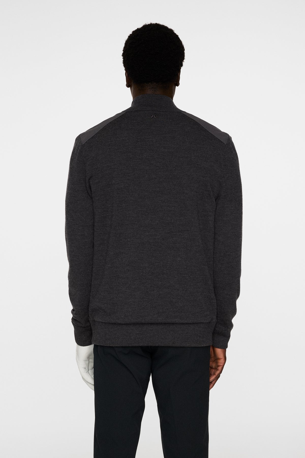 Jeffrey Windbreaker Sweater in Dark Grey Melange by J.Lindeberg