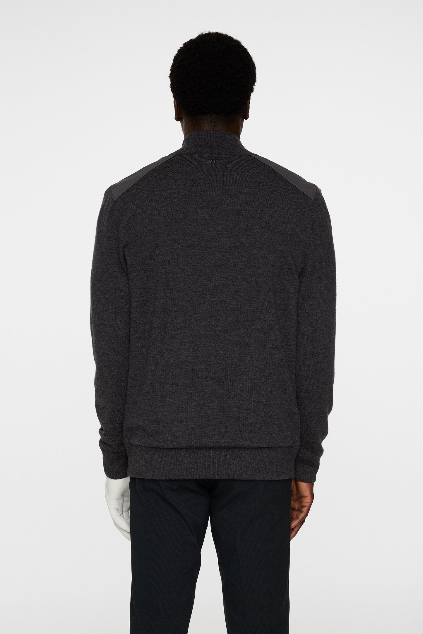 Jeffrey Windbreaker Sweater in Dark Grey Melange by J.Lindeberg