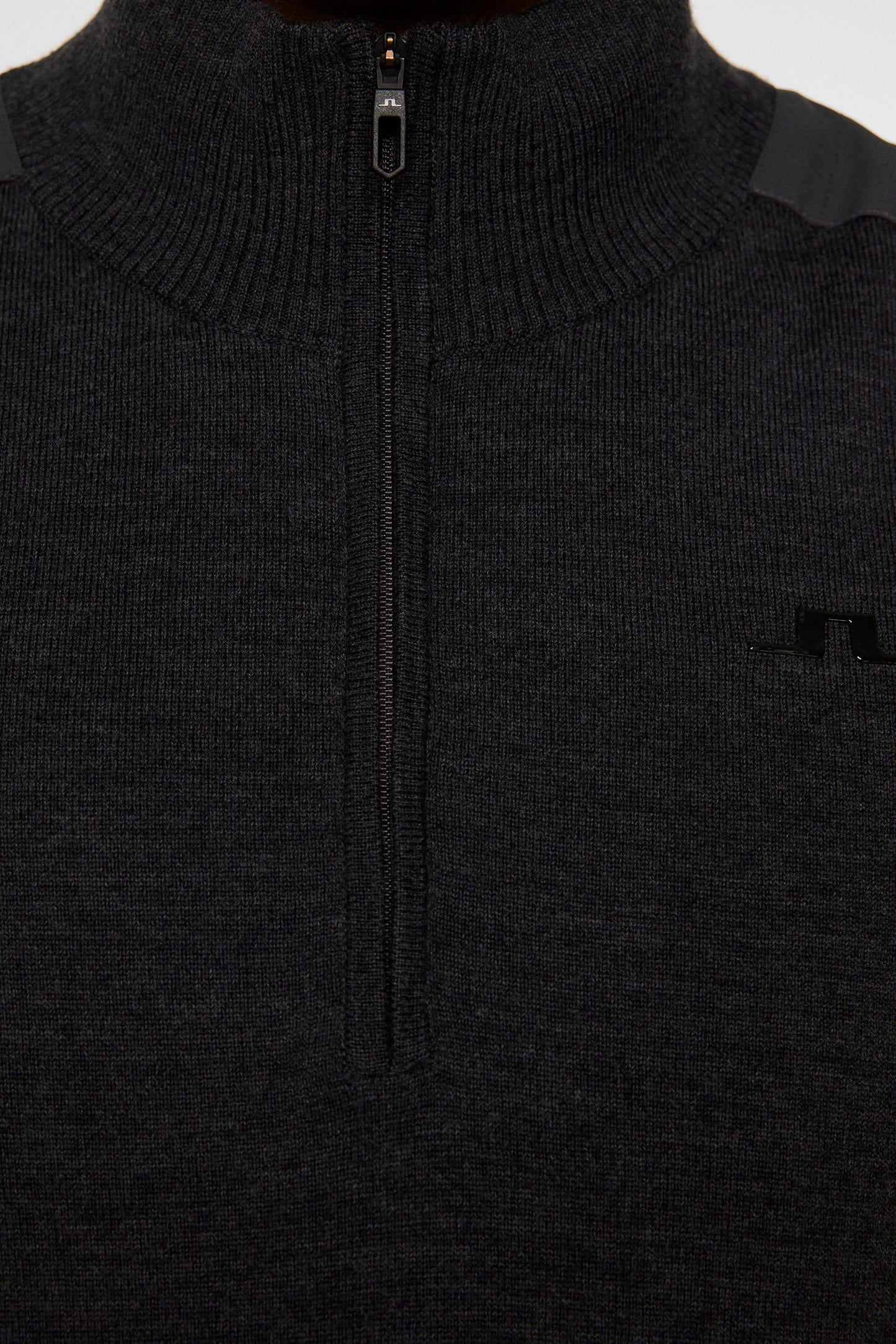 Jeffrey Windbreaker Sweater in Dark Grey Melange by J.Lindeberg
