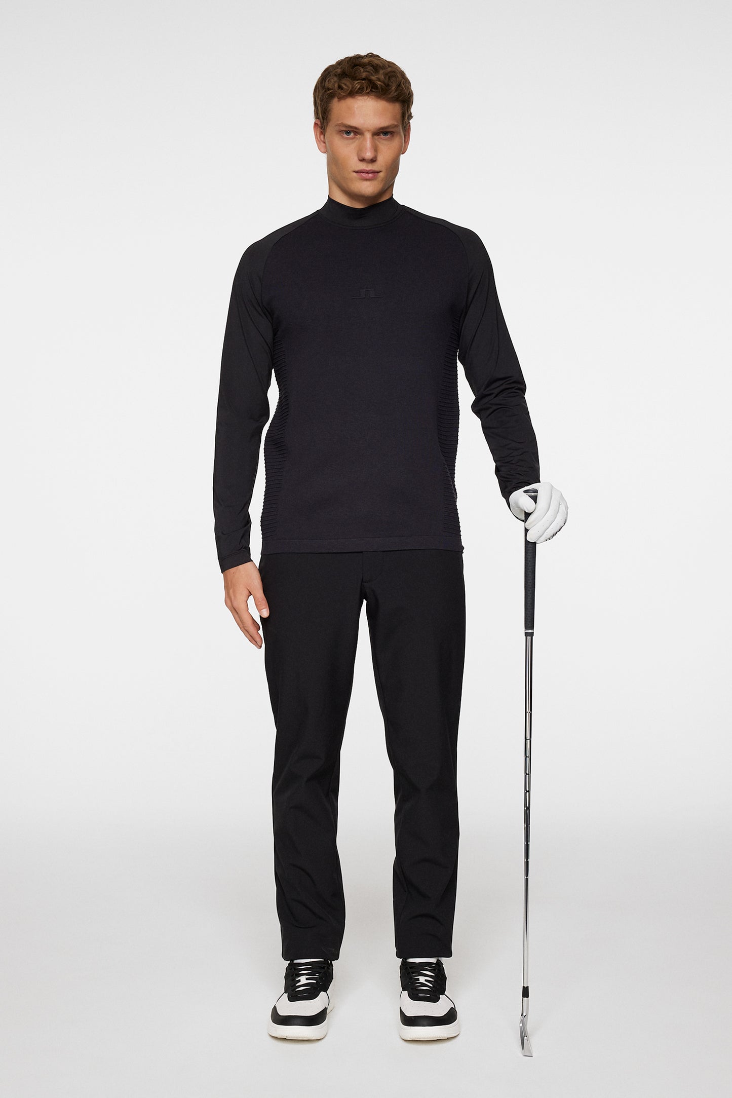 Gael Hybrid Knit Sweater in Black by J.Lindeberg