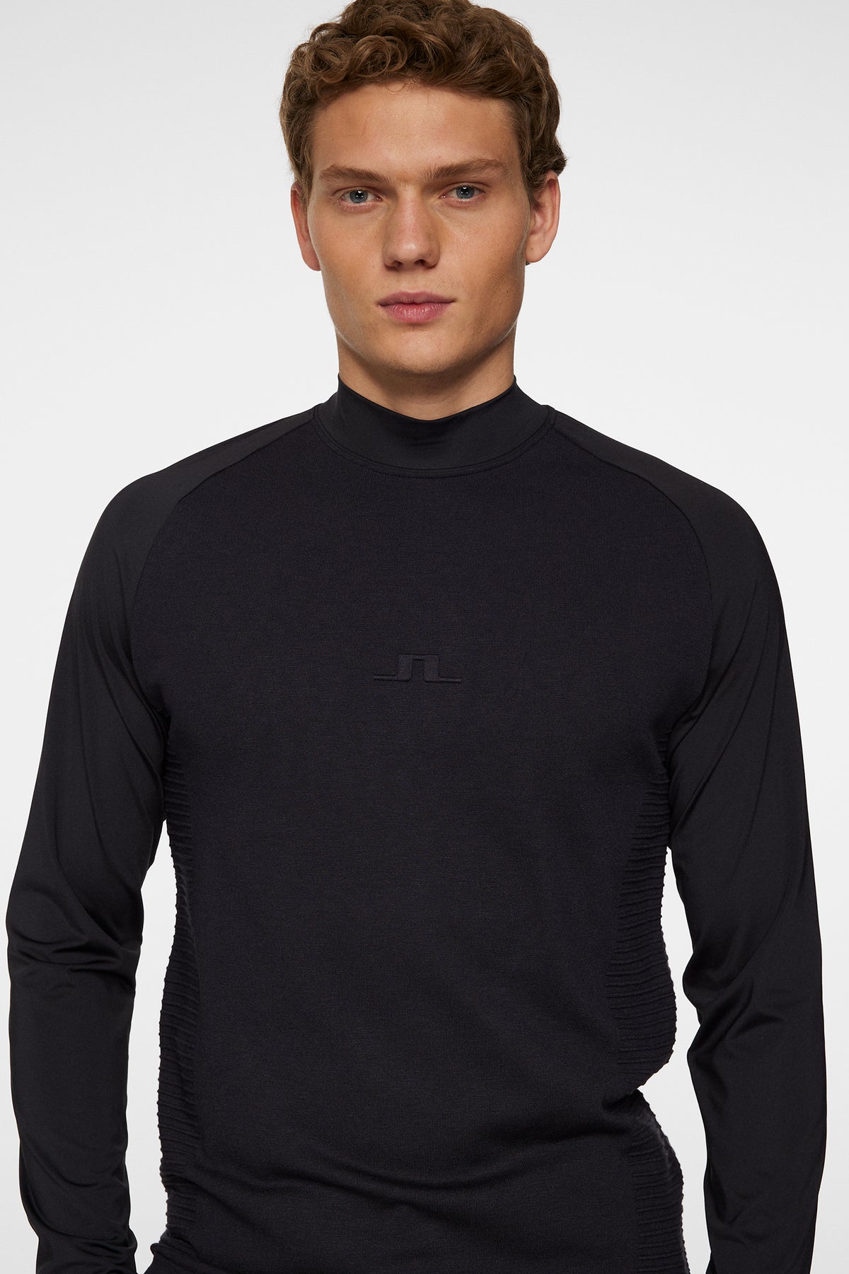 Gael Hybrid Knit Sweater in Black by J.Lindeberg