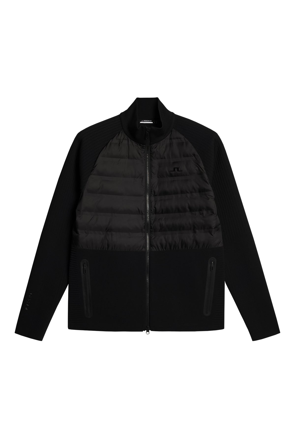 Aziel Tech Knit Zip Sweater in Black by J.Lindeberg