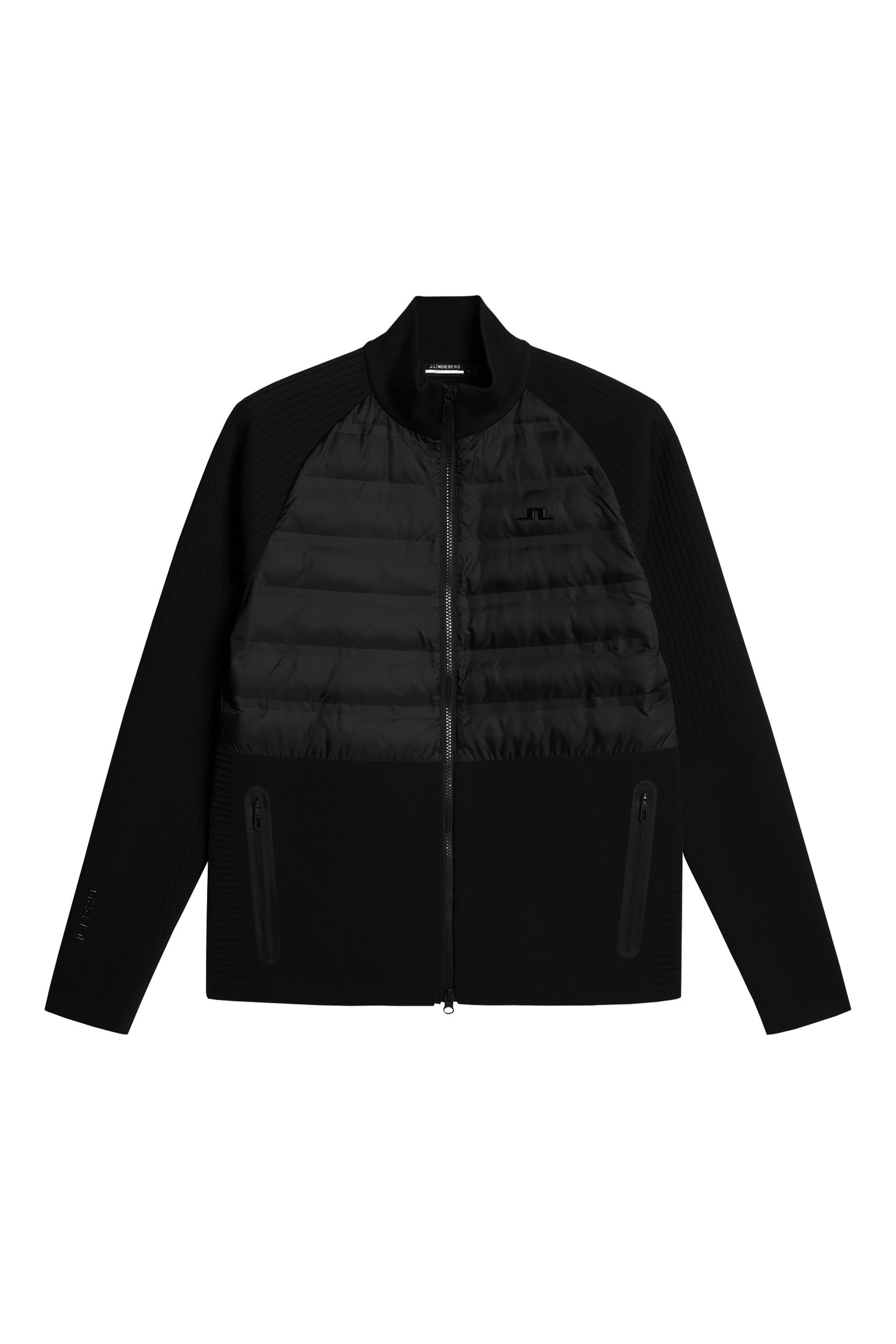 Aziel Tech Knit Zip Sweater in Black by J.Lindeberg