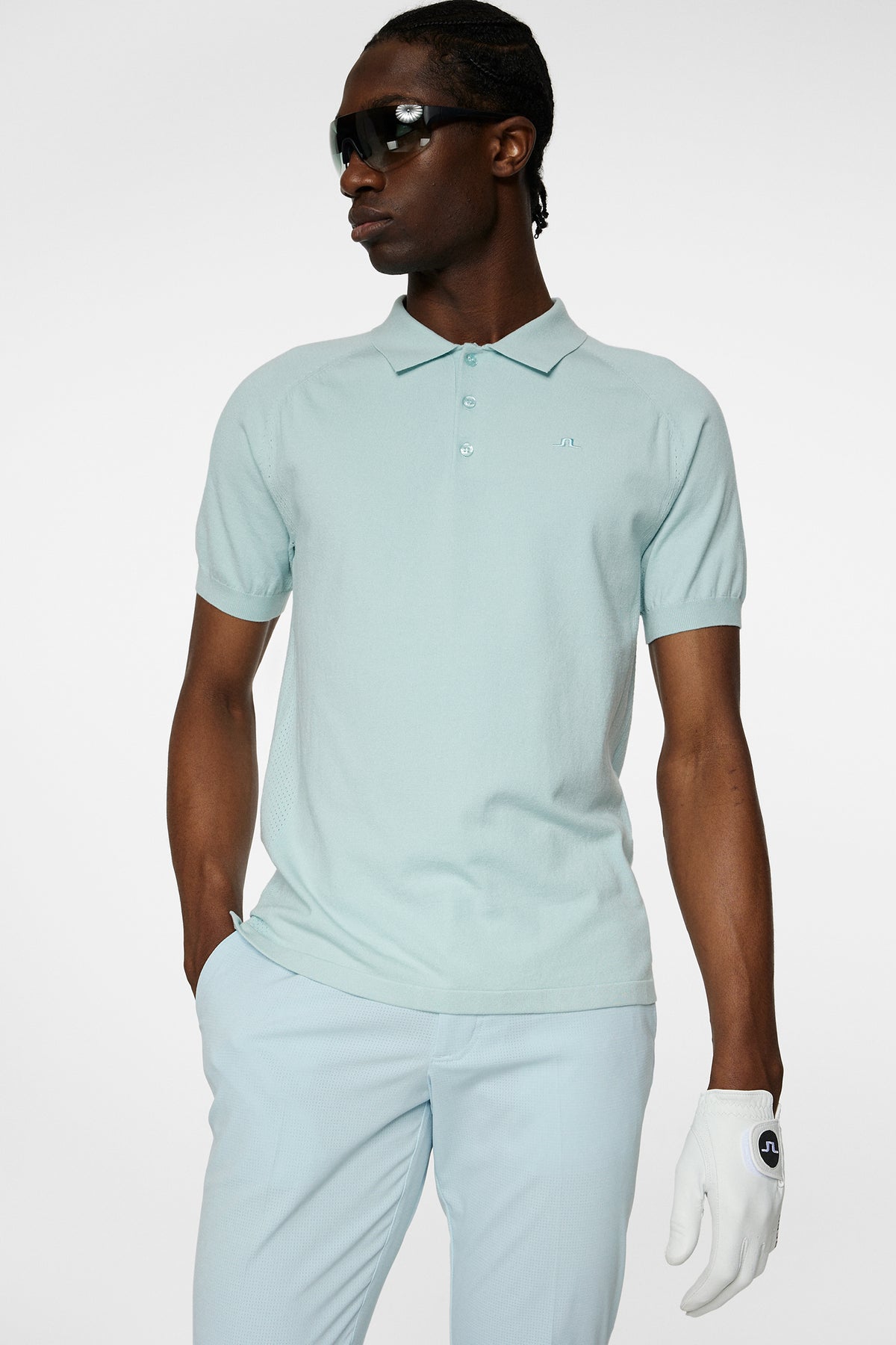 Martines Knitted Polo Shirt in Winter Sky by J.Lindeberg