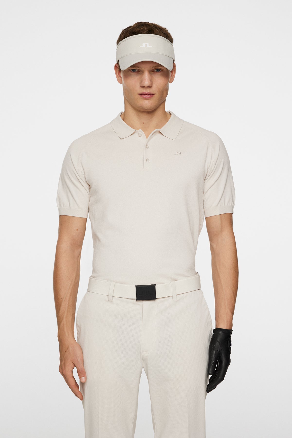 Martines Knitted Polo Shirt in Moonbeam by J.Lindeberg