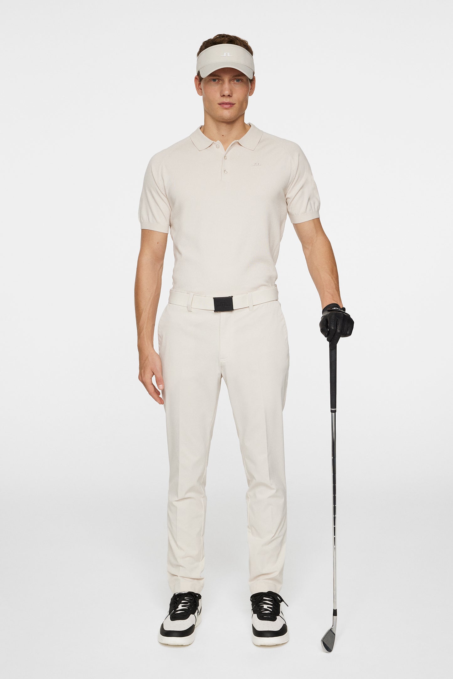 Martines Knitted Polo Shirt in Moonbeam by J.Lindeberg