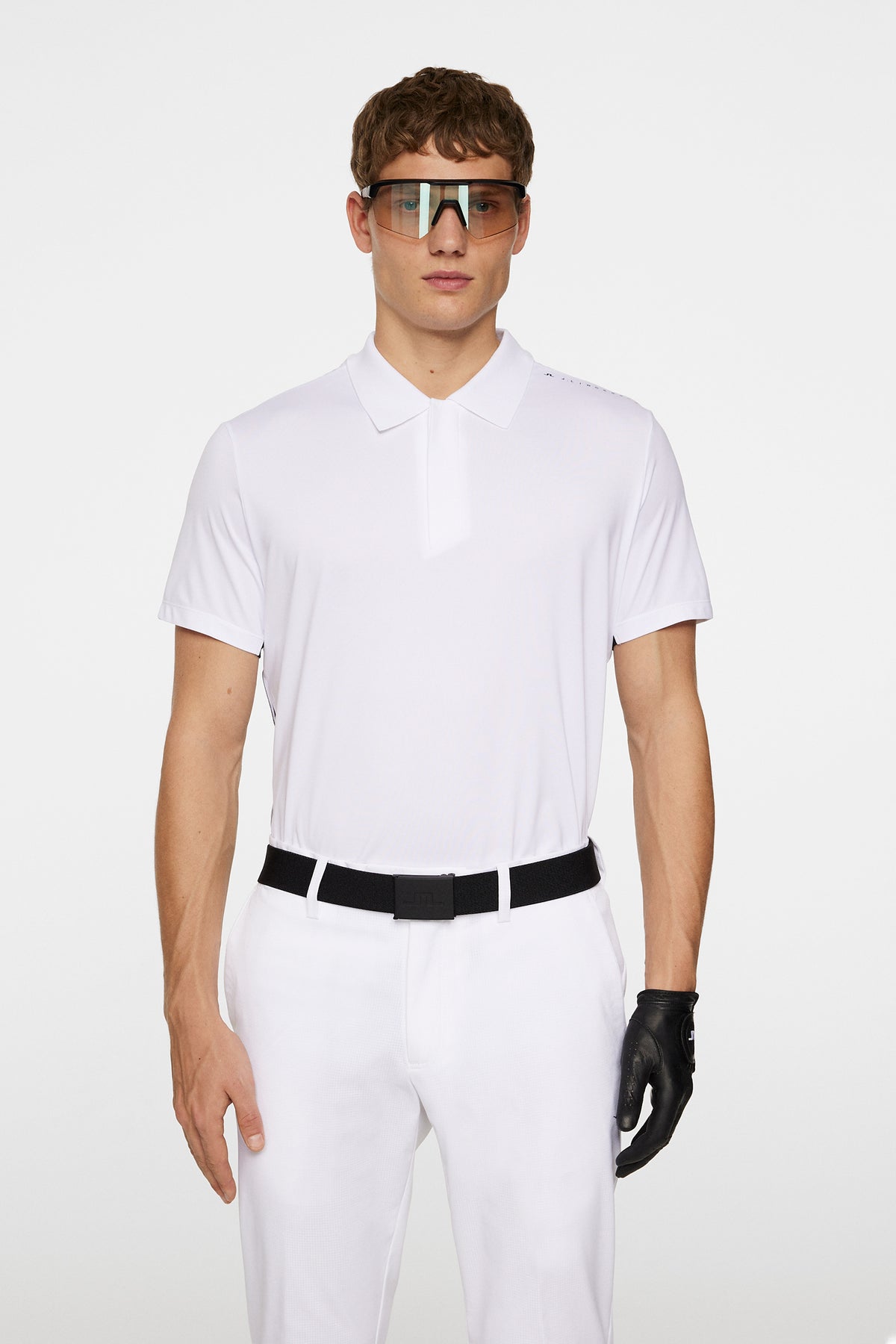 Aleks Hybrid Knit Polo Shirt in White by J.Lindeberg