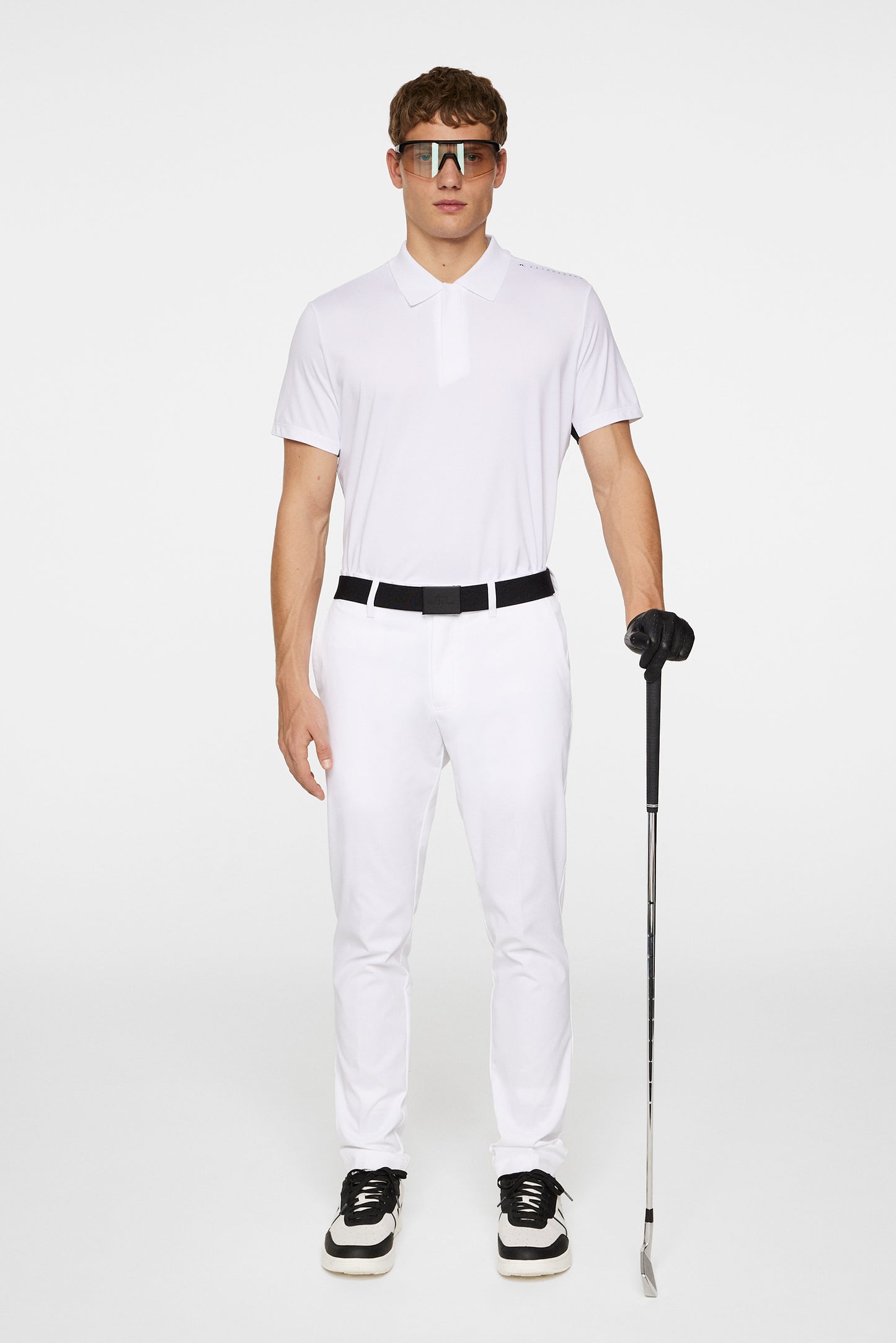 Aleks Hybrid Knit Polo Shirt in White by J.Lindeberg