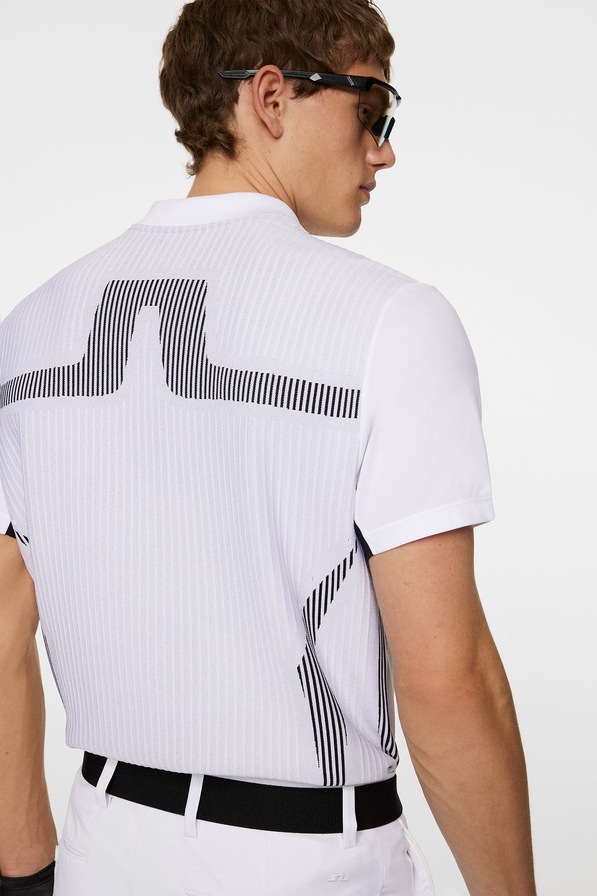 Aleks Hybrid Knit Polo Shirt in White by J.Lindeberg