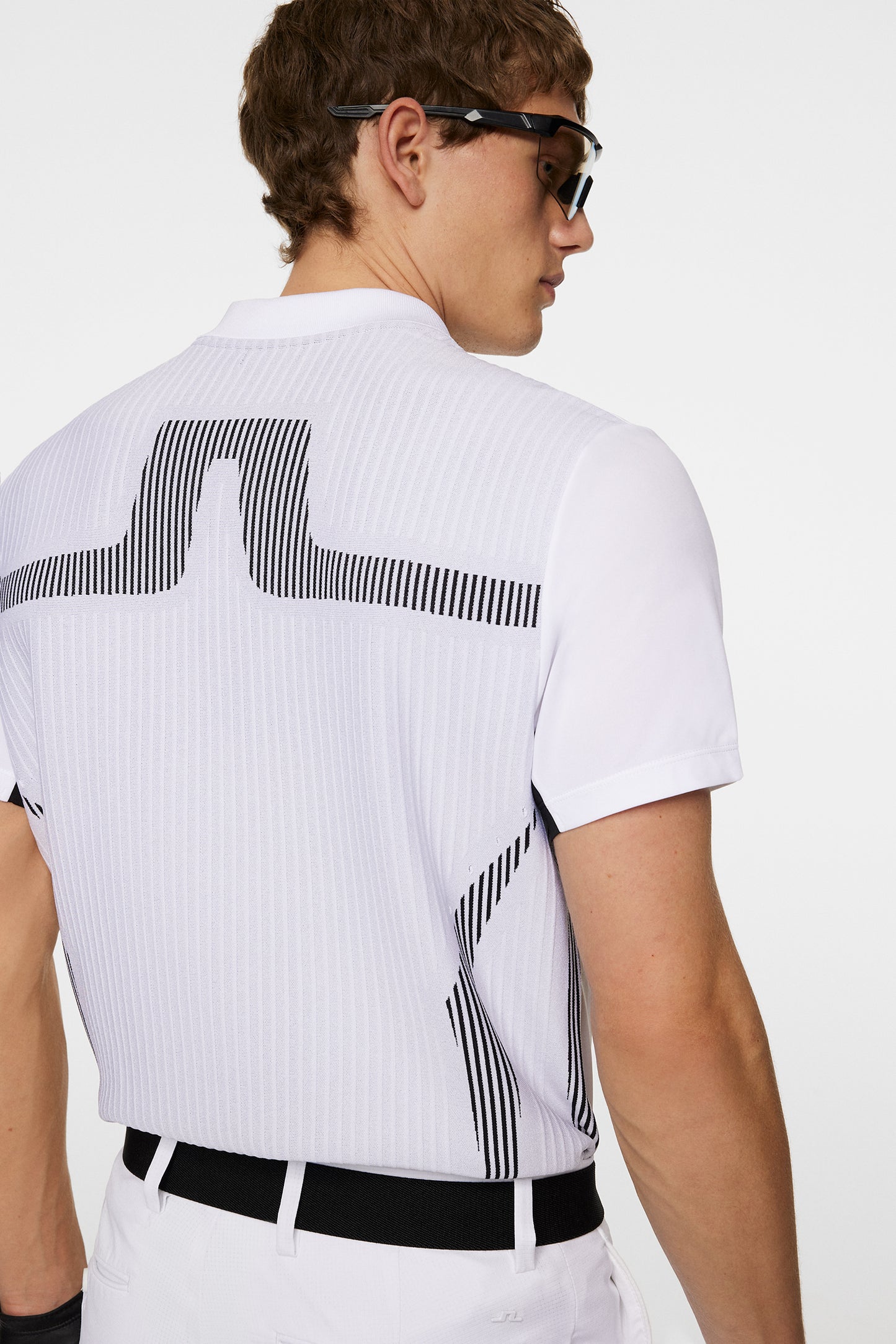 Aleks Hybrid Knit Polo Shirt in White by J.Lindeberg