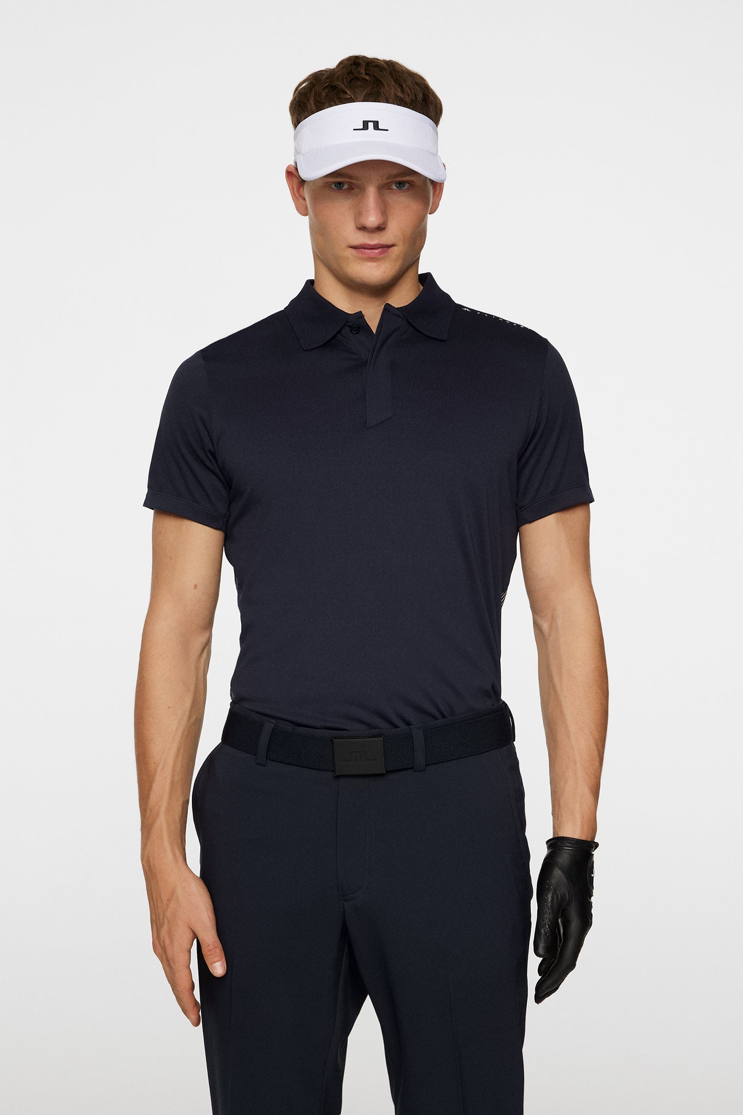 Aleks Hybrid Knit Polo Shirt in JL Navy by J.Lindeberg