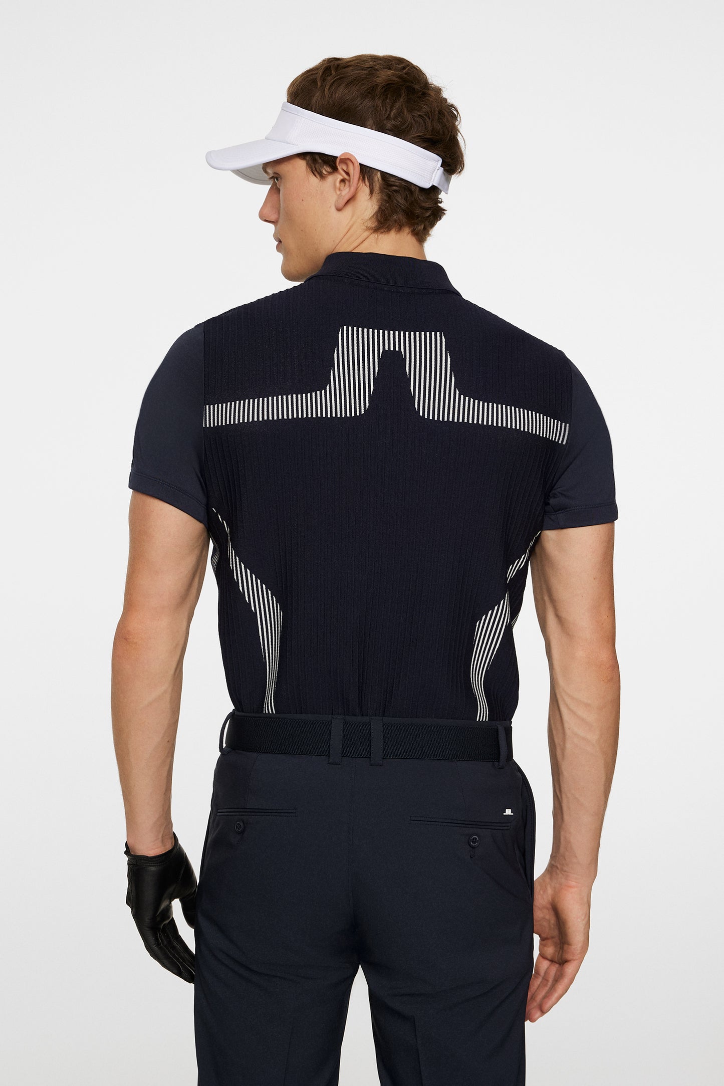 Aleks Hybrid Knit Polo Shirt in JL Navy by J.Lindeberg