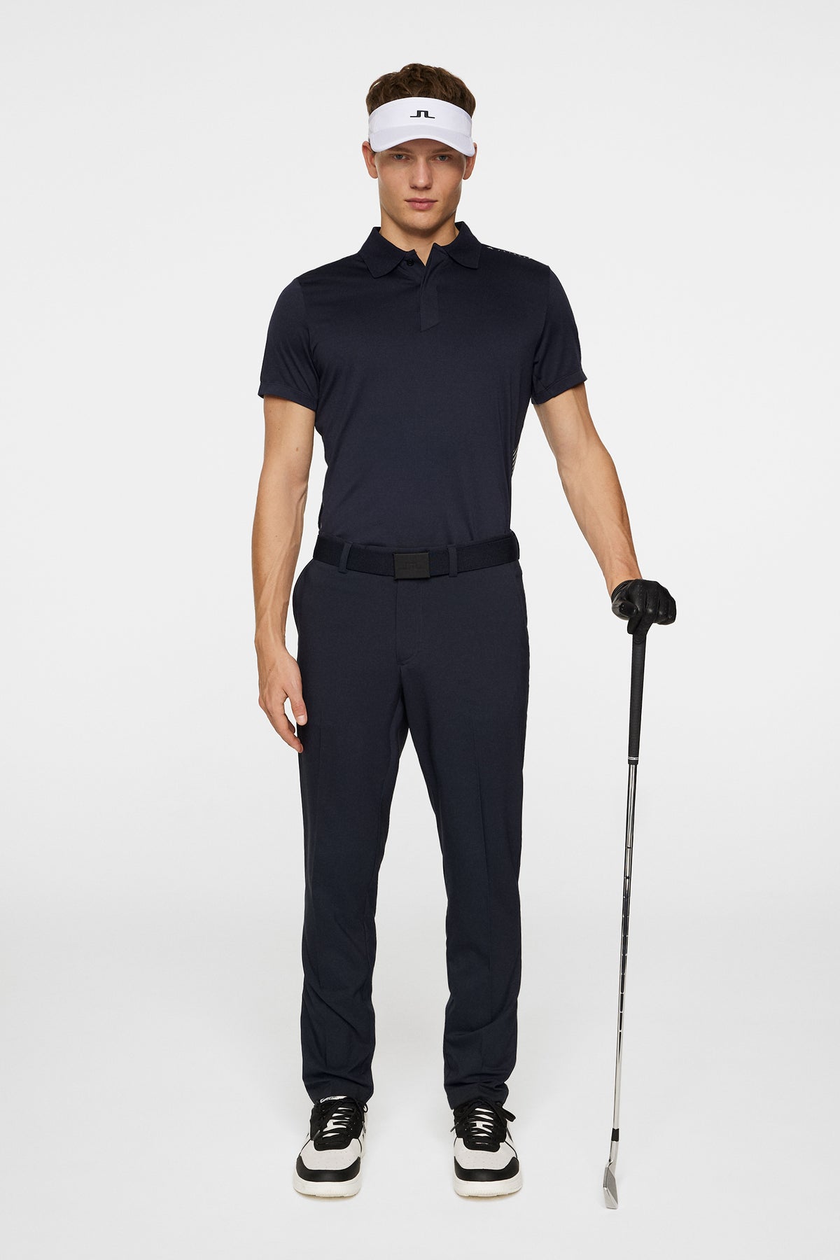 Aleks Hybrid Knit Polo Shirt in JL Navy by J.Lindeberg