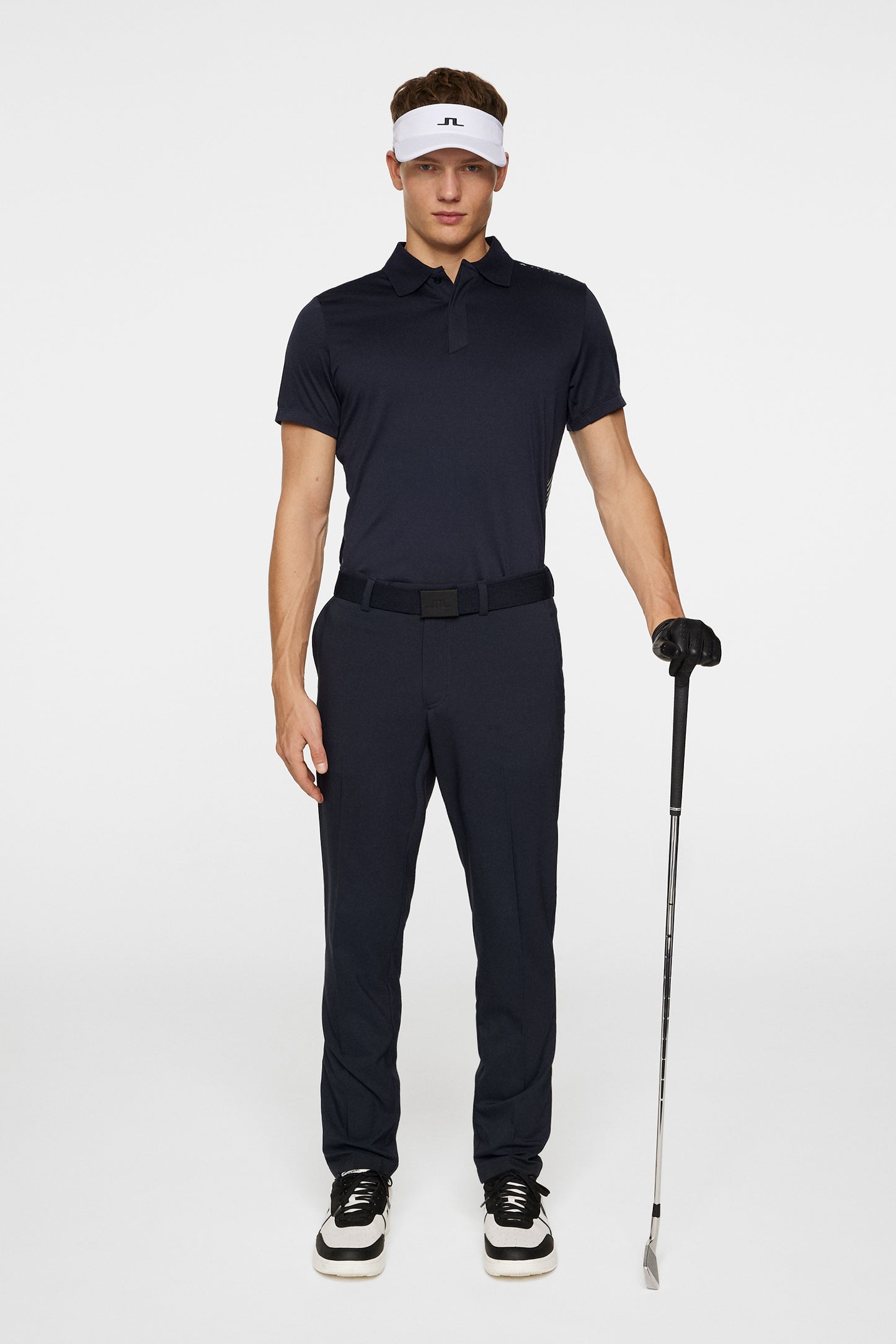 Aleks Hybrid Knit Polo Shirt in JL Navy by J.Lindeberg