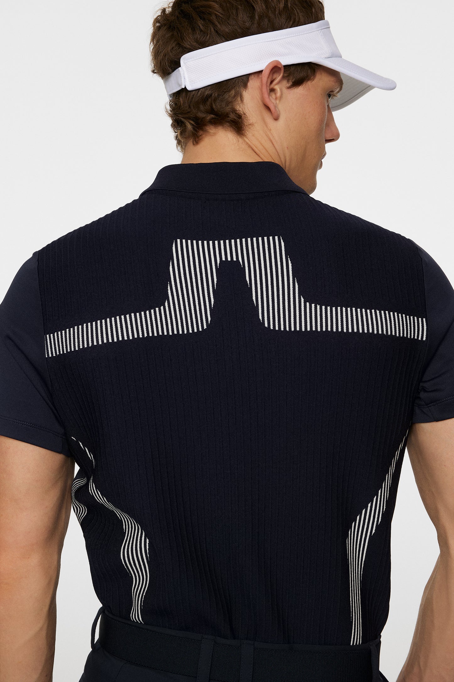 Aleks Hybrid Knit Polo Shirt in JL Navy by J.Lindeberg