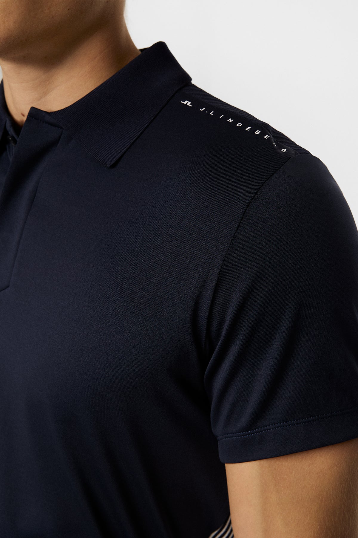 Aleks Hybrid Knit Polo Shirt in JL Navy by J.Lindeberg