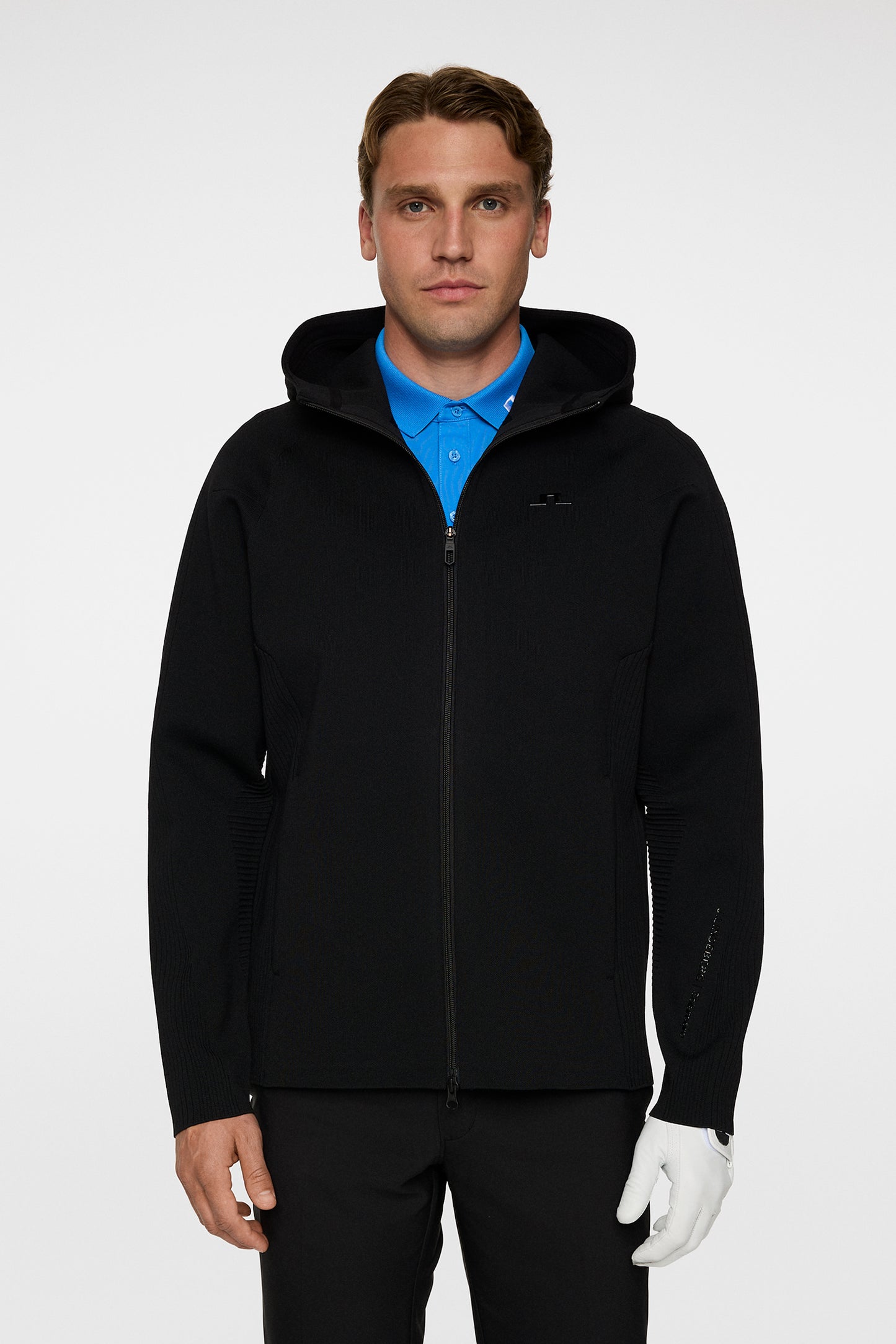 Solarcore Knit Zip Sweater in Black by J.Lindeberg