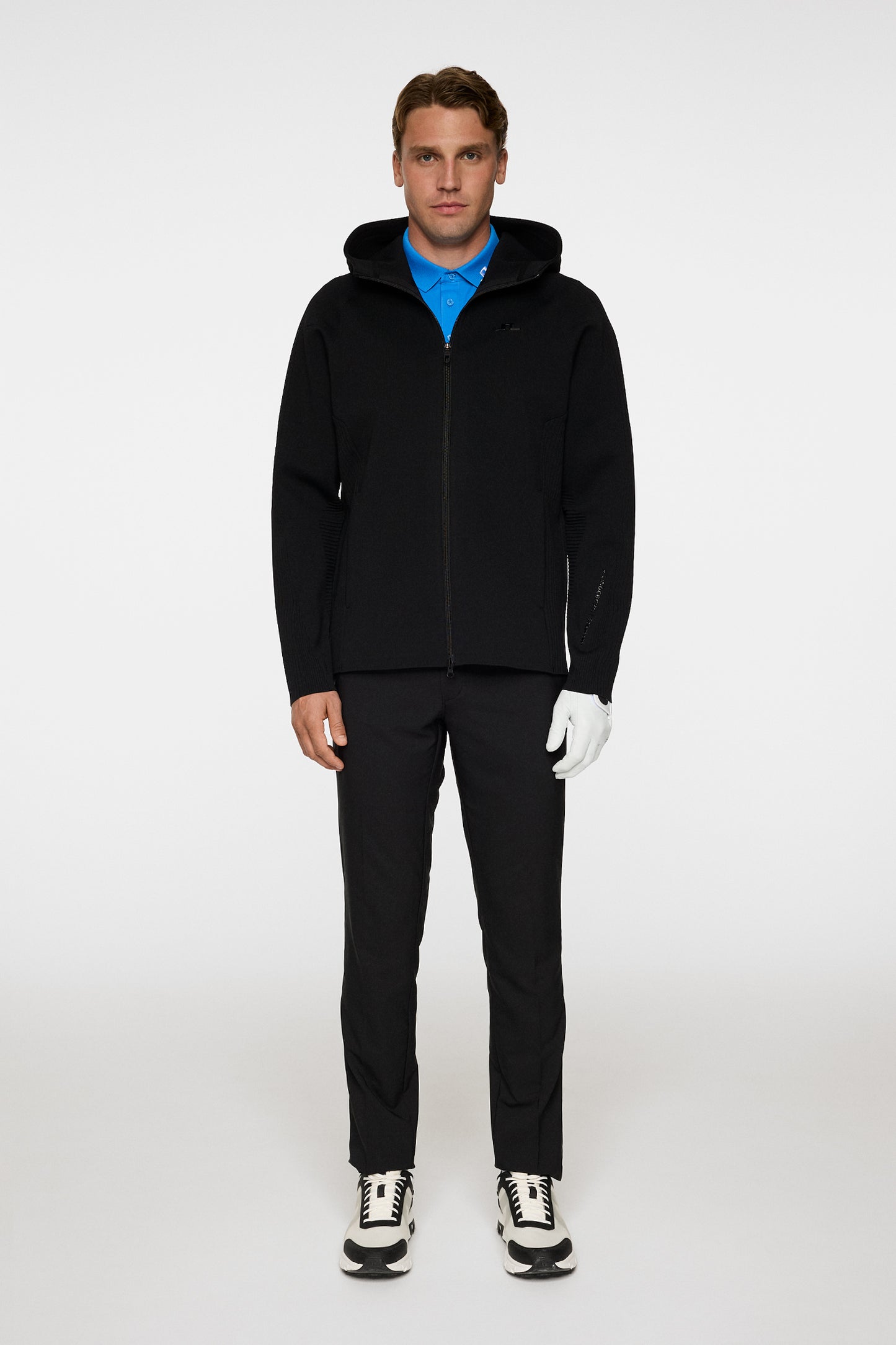 Solarcore Knit Zip Sweater in Black by J.Lindeberg