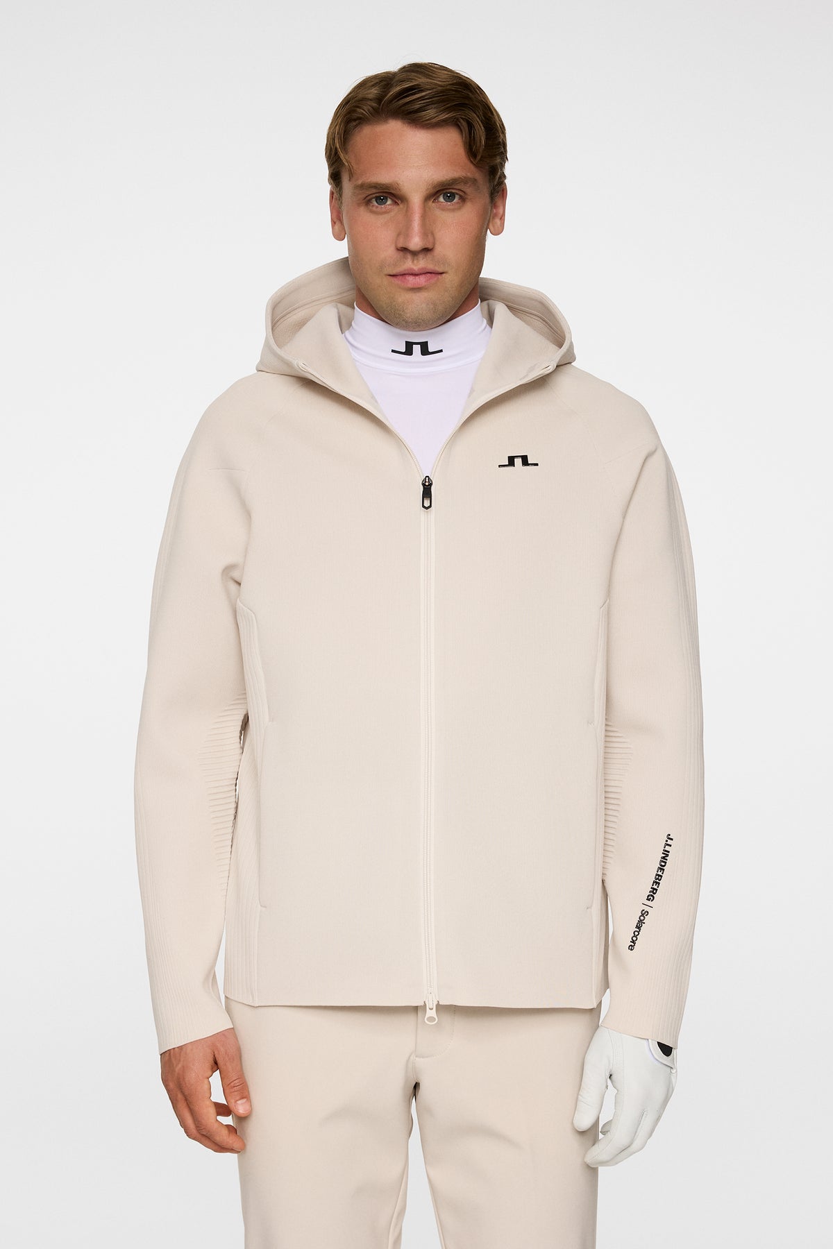 Solarcore Knit Zip Sweater in Moonbeam by J.Lindeberg