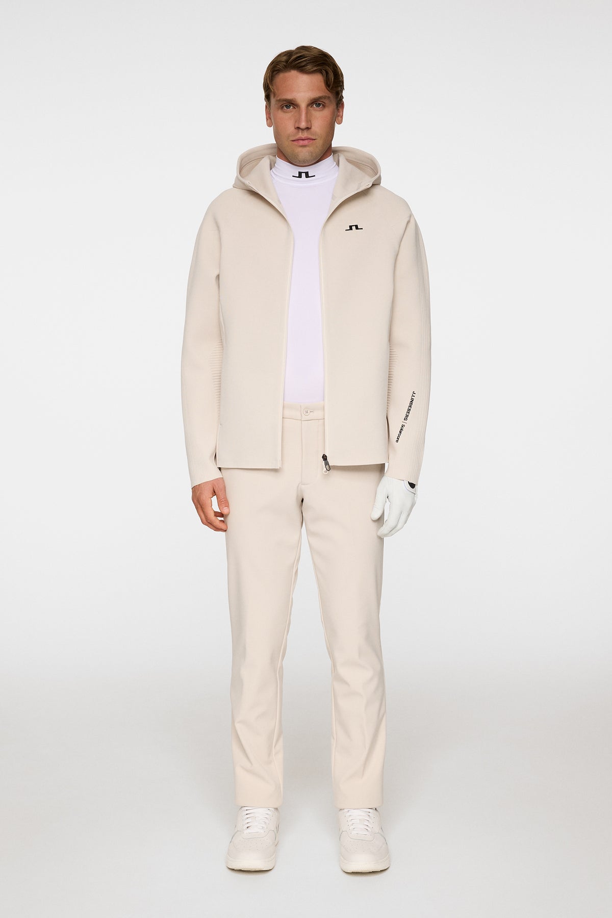 Solarcore Knit Zip Sweater in Moonbeam by J.Lindeberg