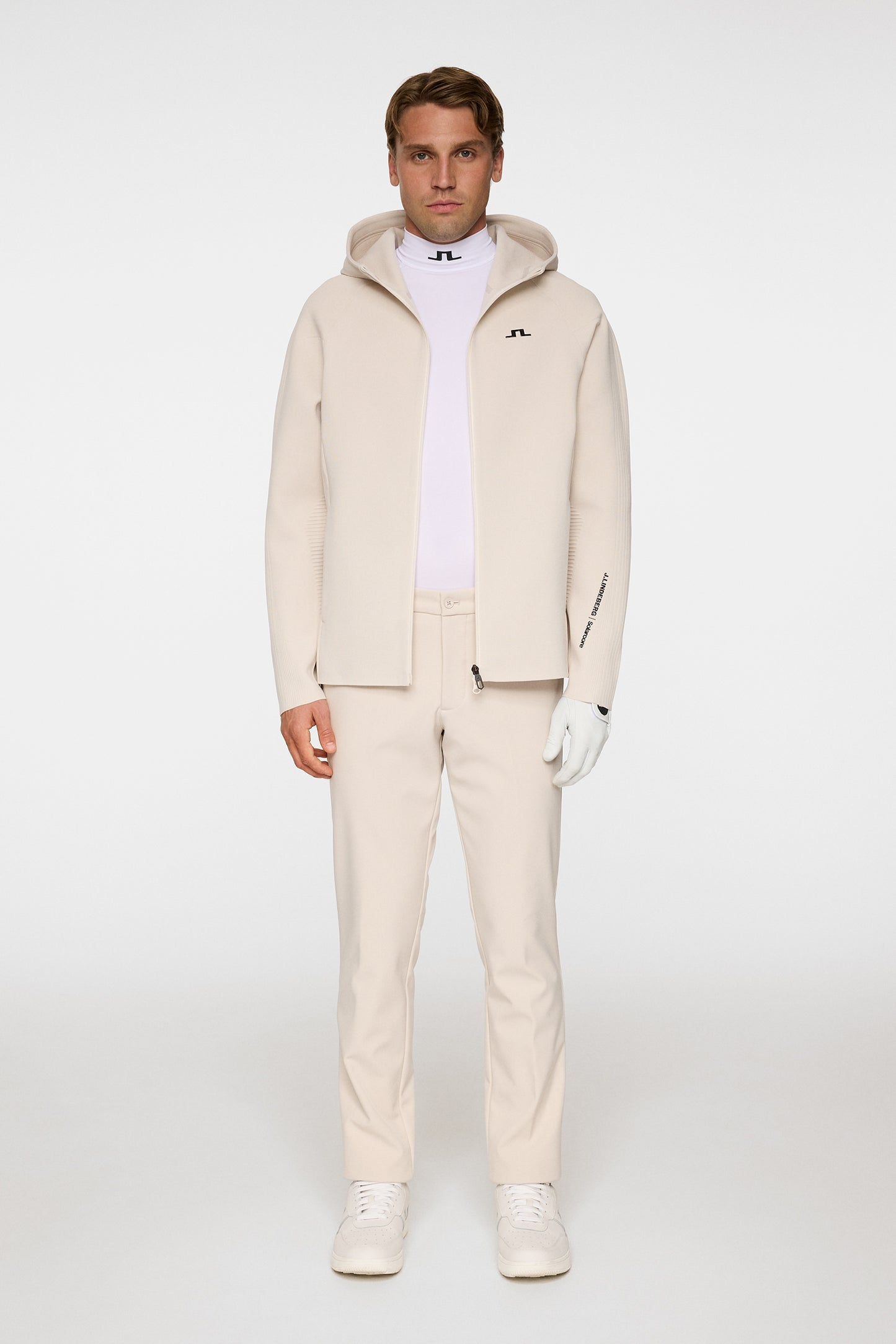 Solarcore Knit Zip Sweater in Moonbeam by J.Lindeberg