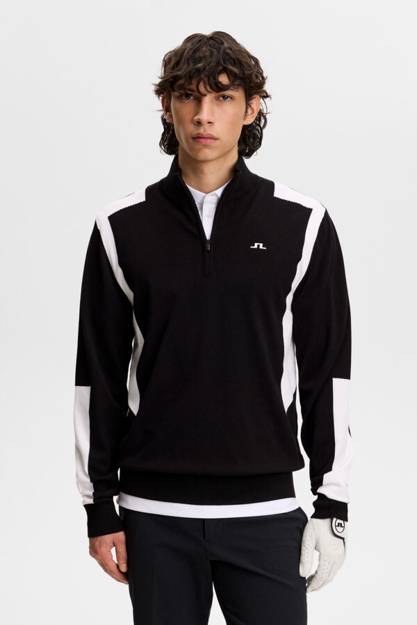 Kendrick Knitted Zip Sweater / Black