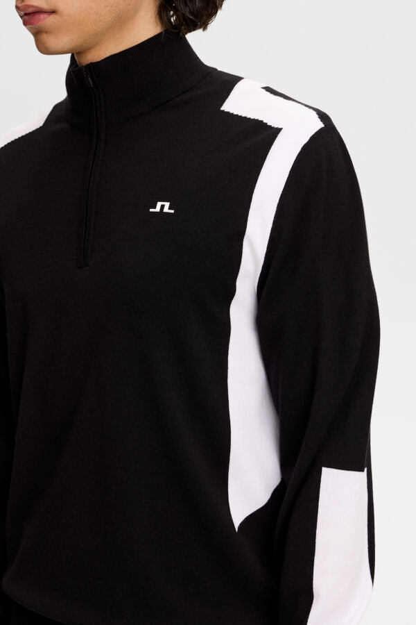Kendrick Knitted Zip Sweater / Black