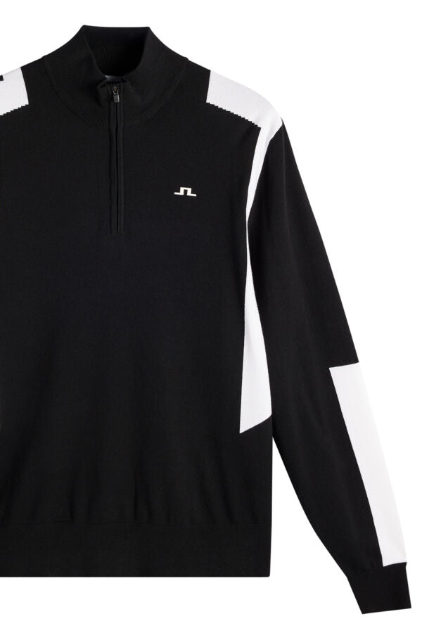 Kendrick Knitted Zip Sweater / Black