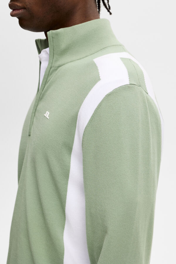 Kendrick Knitted Zip Sweater / Hedge Green