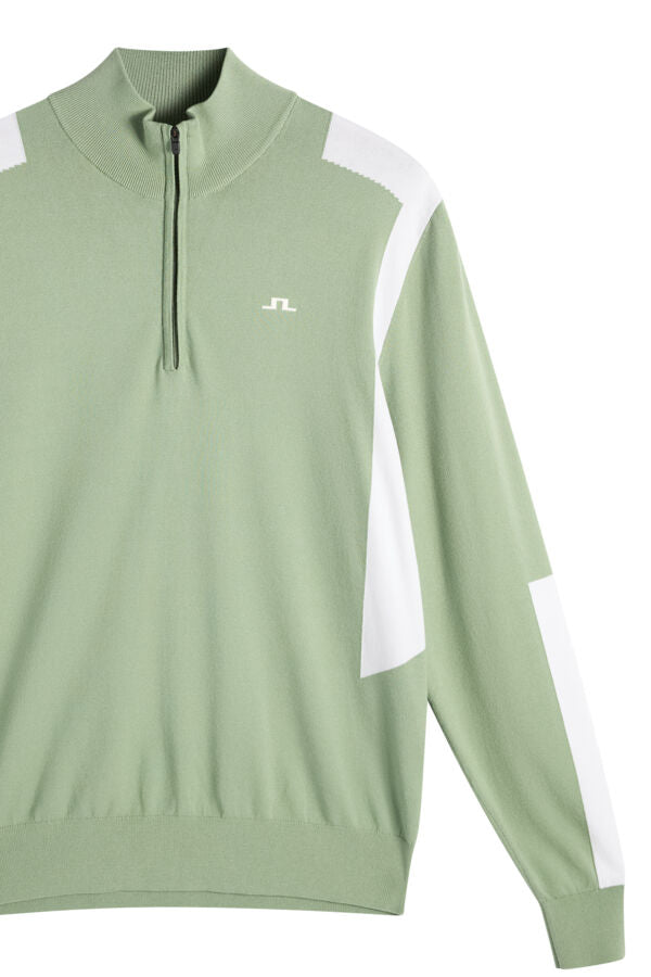 Kendrick Knitted Zip Sweater / Hedge Green