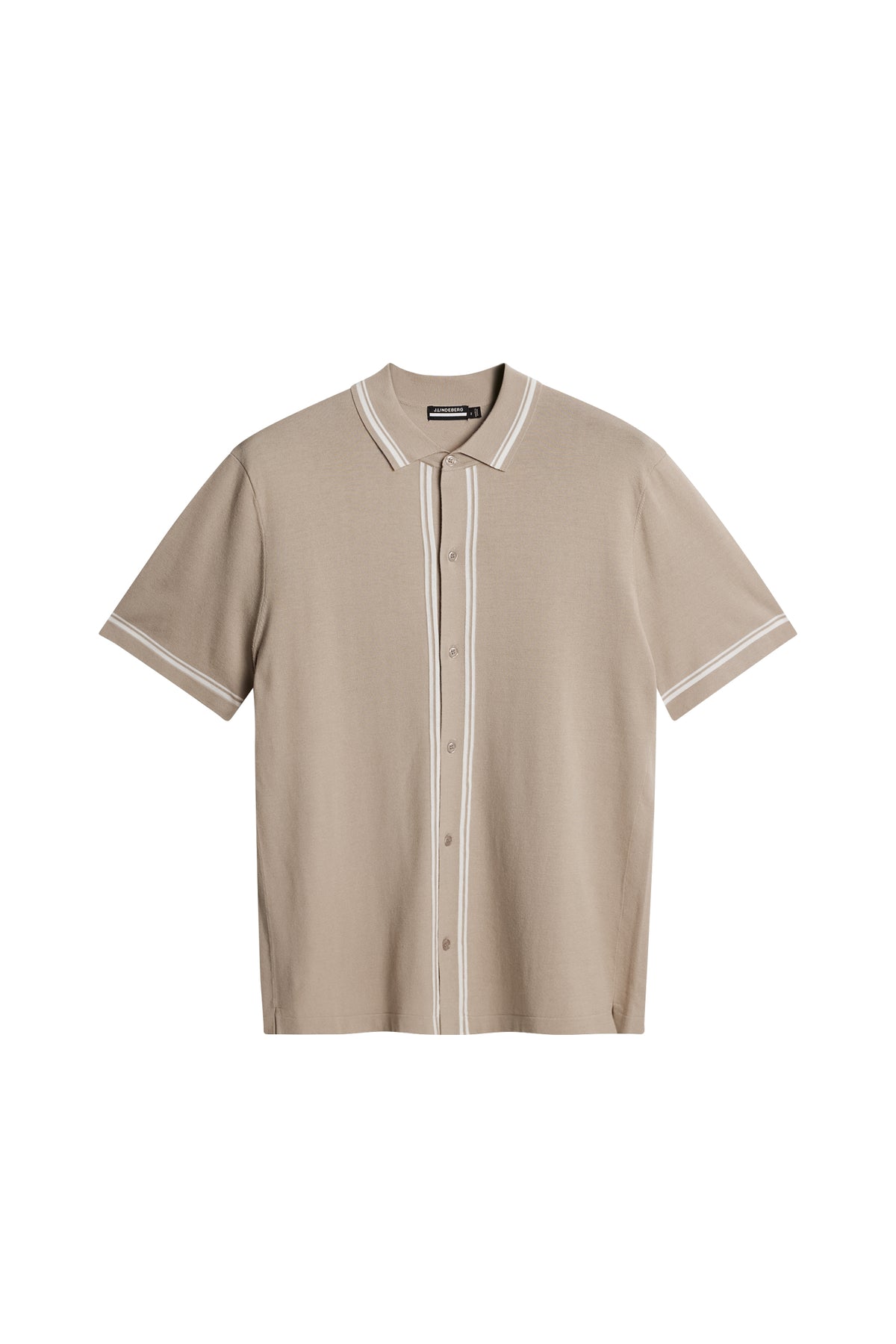 Nicolai Knitted Polo Shirt in Oyster Brown by J.Lindeberg