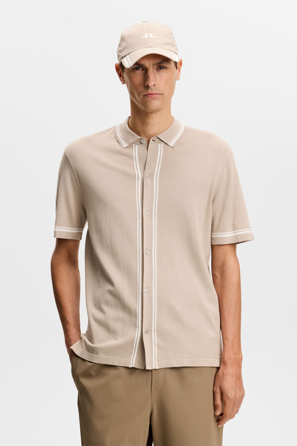 Nicolai Knitted Polo Shirt / Oyster Brown