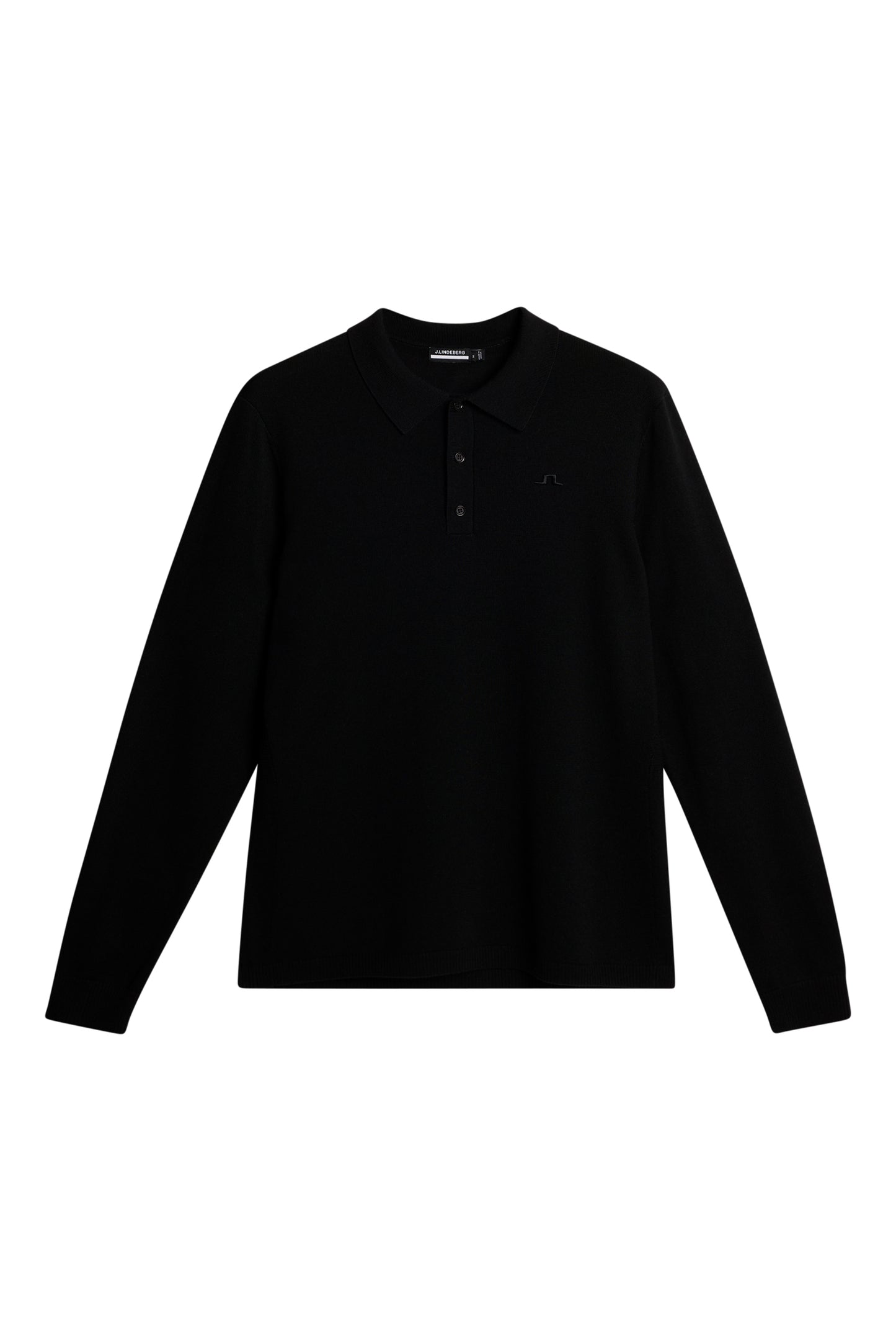 Patrick Knitted Polo Shirt in Black by J.Lindeberg