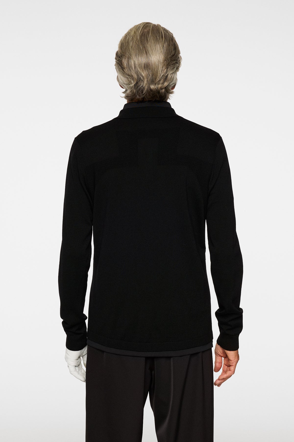 Patrick Knitted Polo Shirt in Black by J.Lindeberg