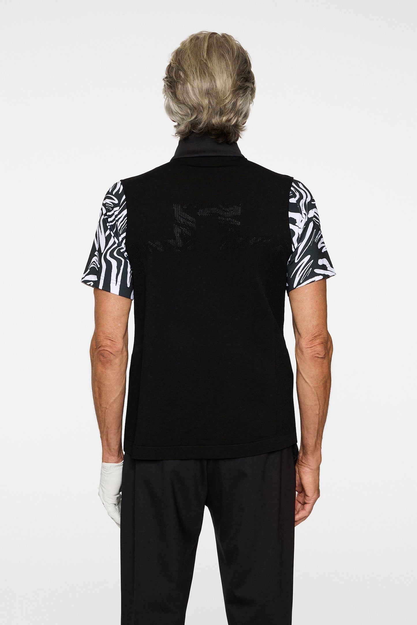 Dane Hybrid Knit Zip Vest in Black by J.Lindeberg