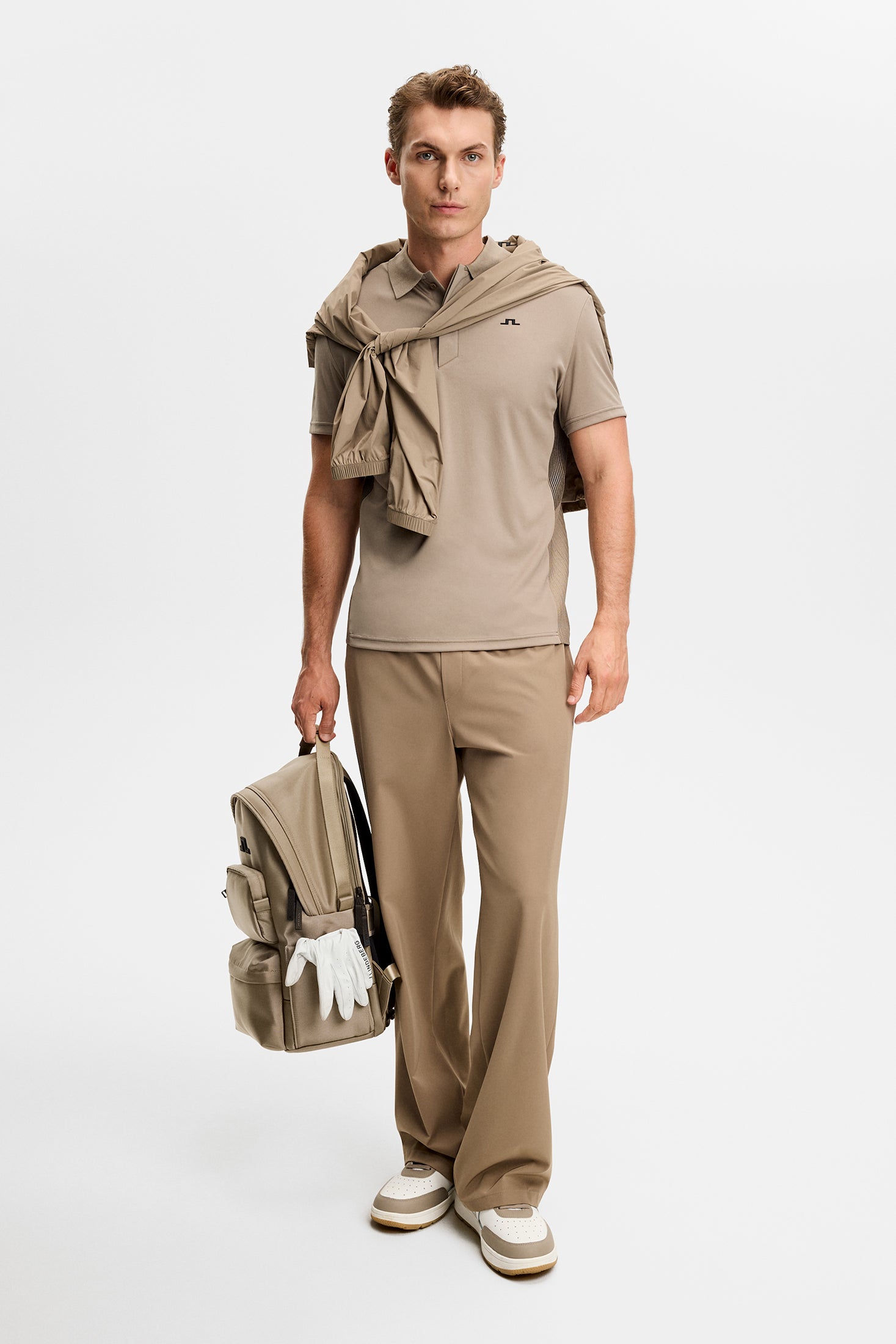 Neri Hybrid Knit Polo Shirt / Brindle – J.LINDEBERG US