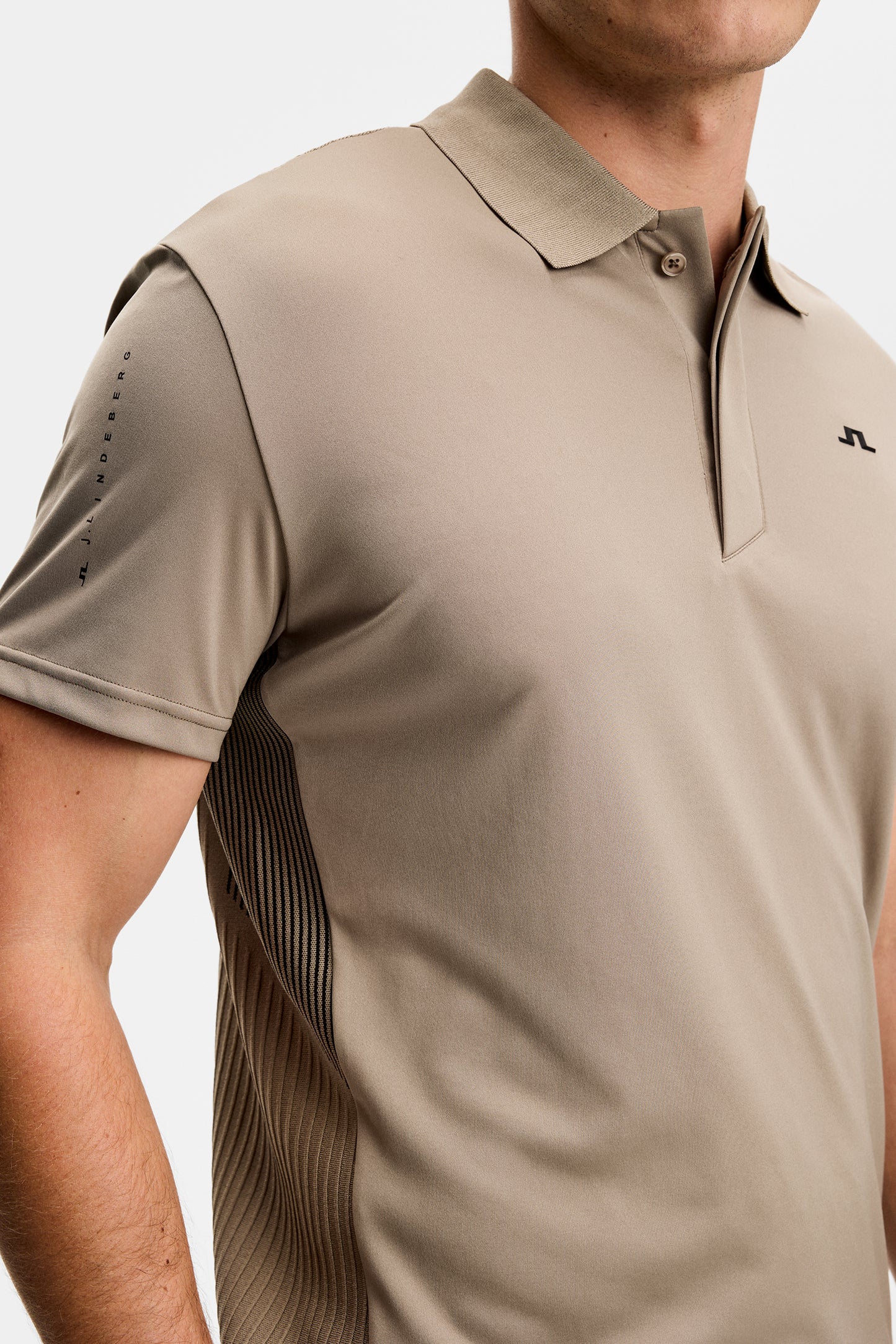 Neri Hybrid Knit Polo Shirt in Brindle by J.Lindeberg