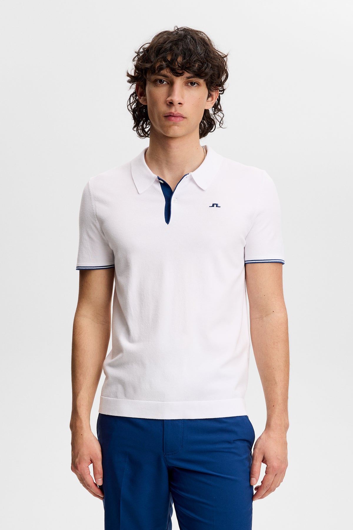 Matheo Knit Golf Polo in White by J.Lindeberg