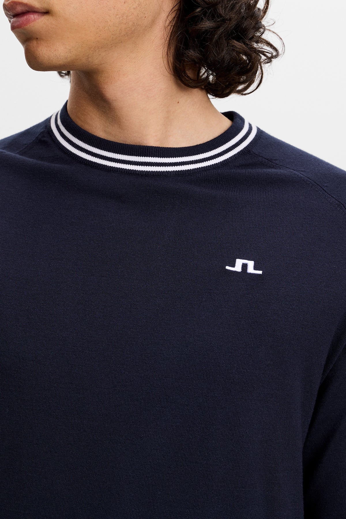 Kenny Windbreaker Knit Sweater in JL Navy by J.Lindeberg
