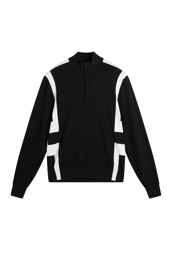 Kendrick Knitted Zip Sweater / Black