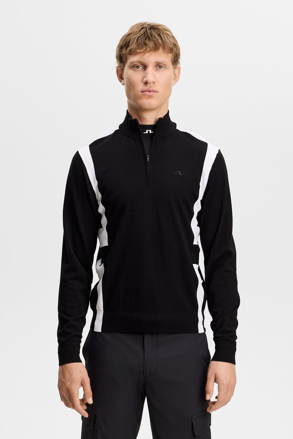 Kendrick Knitted Zip Sweater / Black