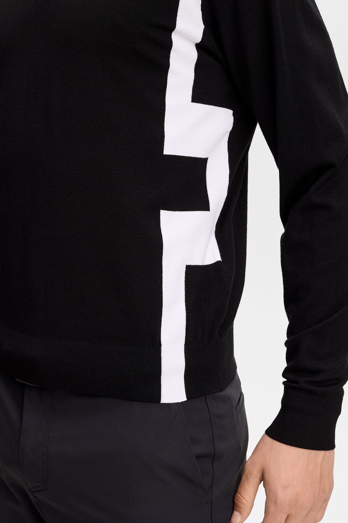 Kendrick Knitted Zip Sweater in Black by J.Lindeberg