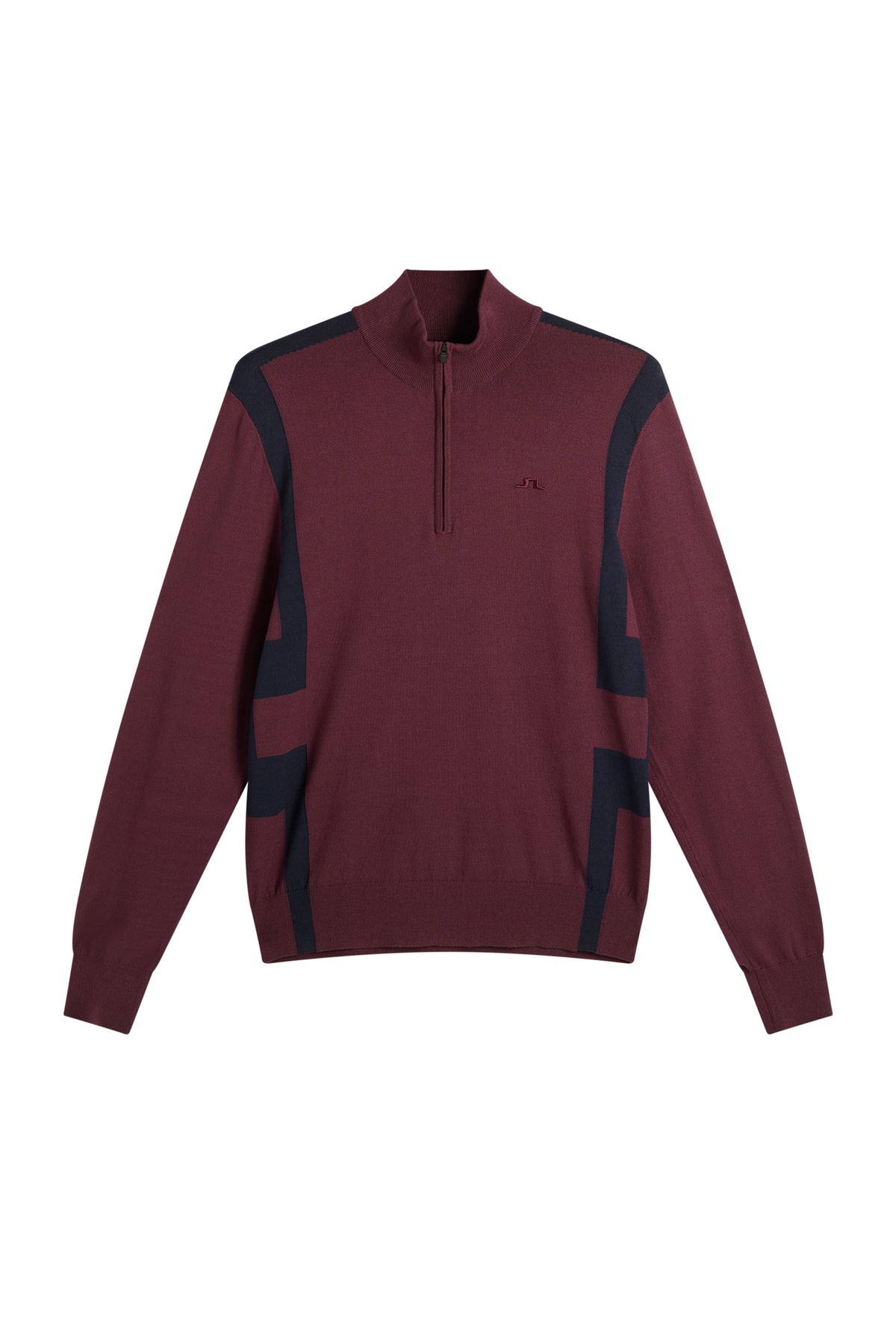 Kendrick Knitted Zip Sweater in Winetasting by J.Lindeberg