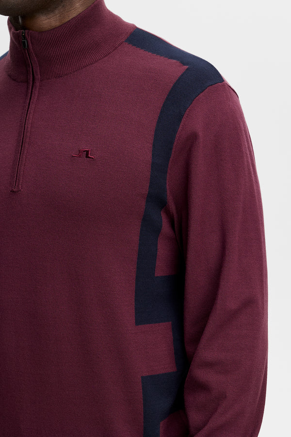 Kendrick Knitted Zip Sweater / Winetasting