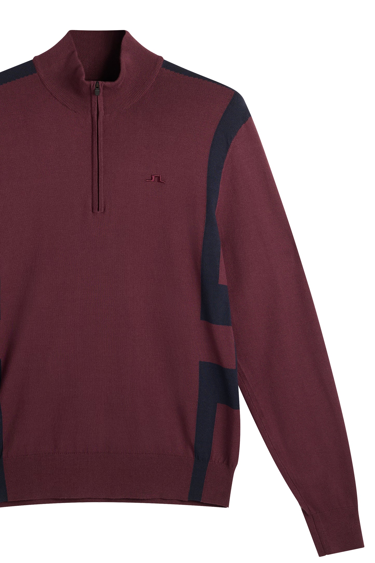 Kendrick Knitted Zip Sweater in Winetasting by J.Lindeberg