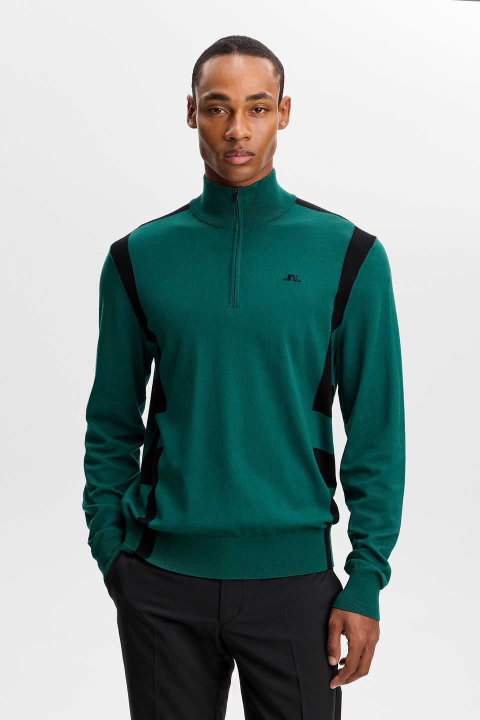Kendrick Knitted Zip Sweater / Forest Biome