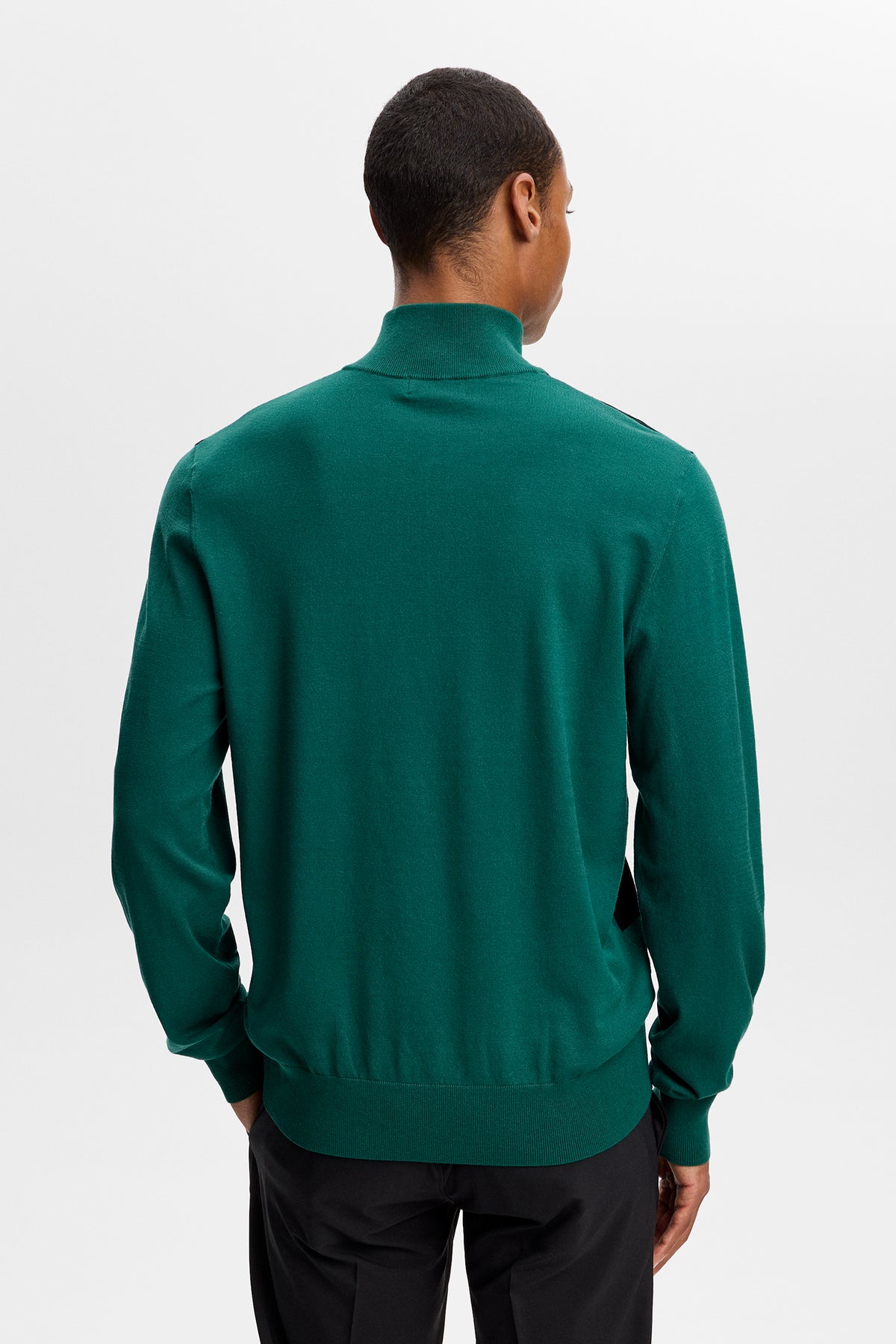 Kendrick Knitted Zip Sweater in Forest Biome by J.Lindeberg