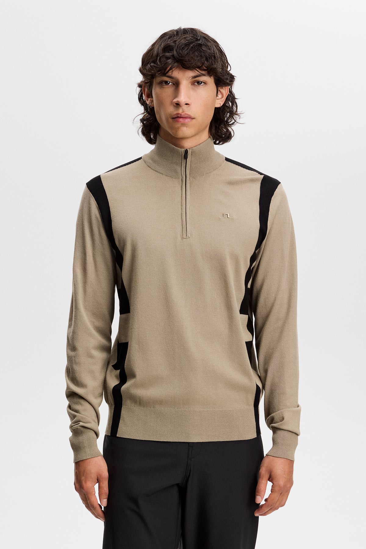 Kendrick Knitted Zip Sweater in Brindle by J.Lindeberg